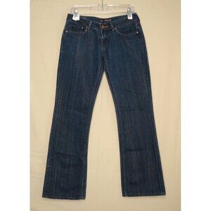 MEK Denim Voyage Collection Reno Metallic Copper Sparkles Jeans Womens 28x34 EUC